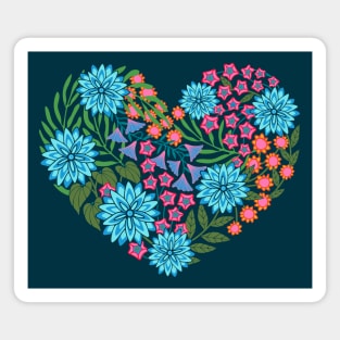 FLOWERED HEART Floral Love Flowers - UnBlink Studio by Jackie Tahara Magnet